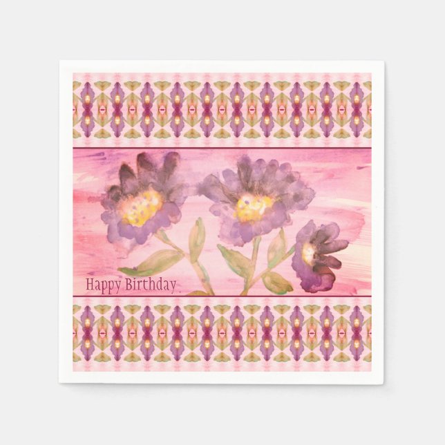 Guardanapo De Papel Padrão E Floral (Frente)