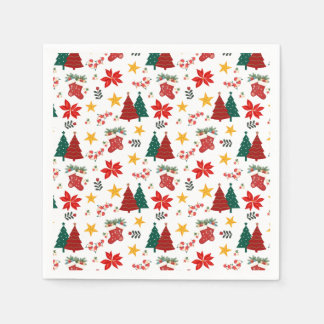 Guardanapo De Papel Padrão Festivo de Férias de Natal