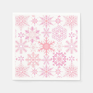 Guardanapo De Papel Padrão Floco de Neve Rosa