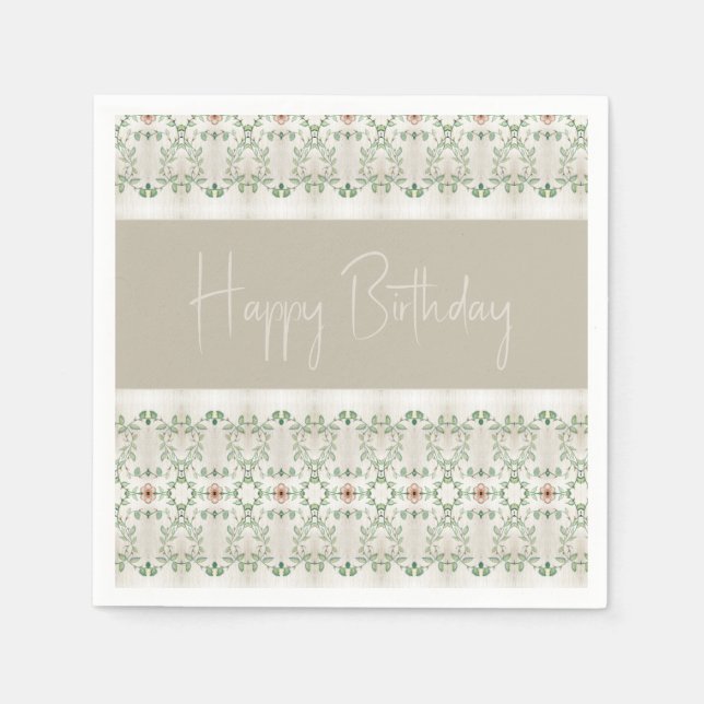 Guardanapo De Papel Padrão Floral Acentuado (Frente)