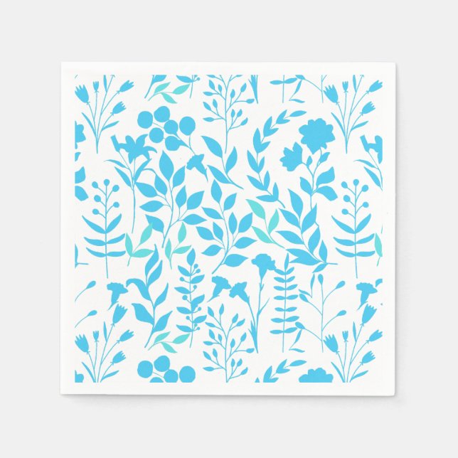 Guardanapo De Papel Padrão Floral Azul.RUA01 Não BG (Frente)