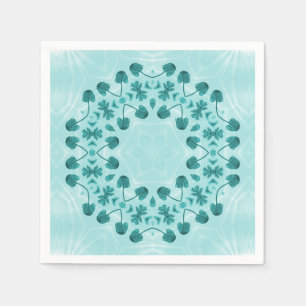 Guardanapo De Papel Padrão Floral, Azul Teal
