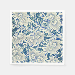 Guardanapo De Papel Padrão floral azul Vintage