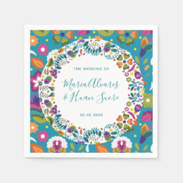 Guardanapo De Papel Padrão Floral Casamento Mexicano Personalizado