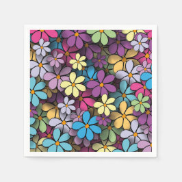 Guardanapo De Papel Padrão Floral Colorido Moderno