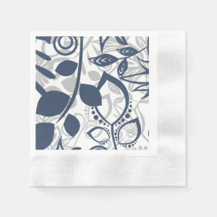 Guardanapo De Papel Padrão Floral da Cinza Azul escandinava