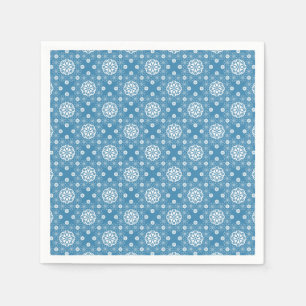 Guardanapo De Papel padrão floral de abstrato aberto em colo azul clar