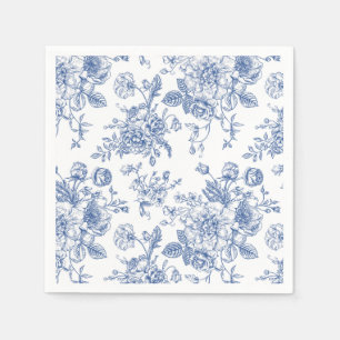 Guardanapo De Papel Padrão Floral de Rosa Azul Vintage