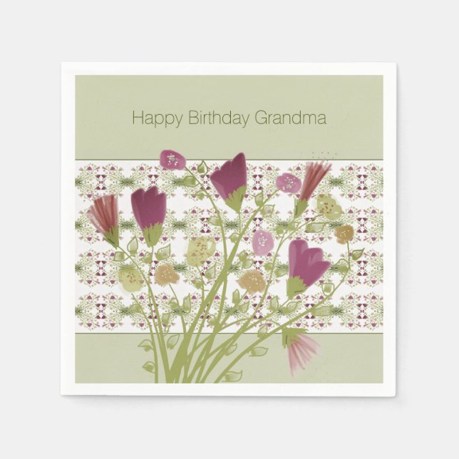 Guardanapo De Papel Padrão Floral Elegante (Frente)