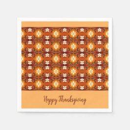 Guardanapo De Papel Padrão Floral Elegante Com Pêssego