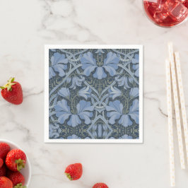 Guardanapo De Papel Padrão Floral em Aquarela Azul Elegante