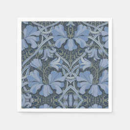 Guardanapo De Papel Padrão Floral em Aquarela Azul Elegante
