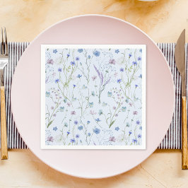 Guardanapo De Papel Padrão Floral Flor Silvestre Bonito Roxo Azul