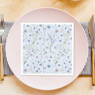 Guardanapo De Papel Padrão Floral Flor Silvestre Bonito Roxo Azul