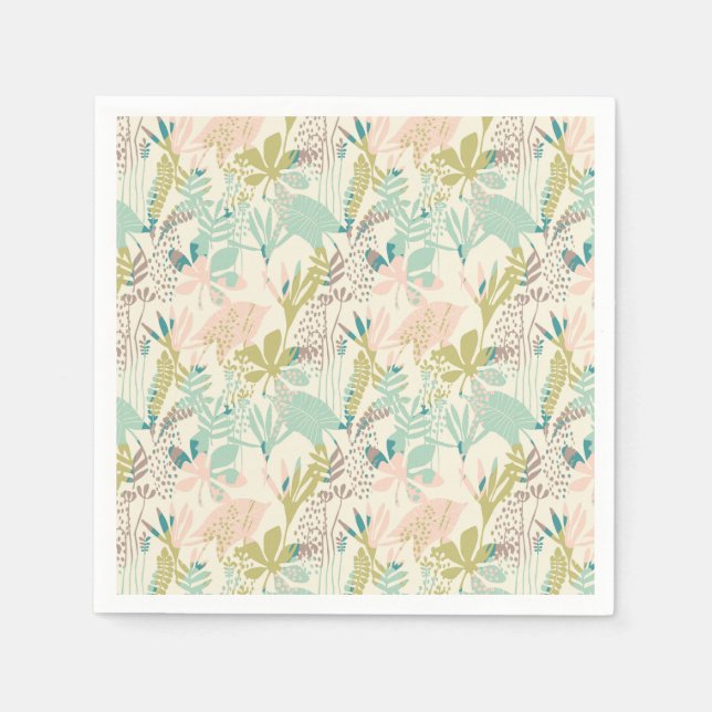 Guardanapo De Papel Padrão Floral Moderno (Frente)
