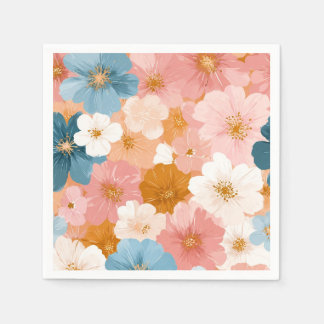 Guardanapo De Papel Padrão Floral Pastel Bonito