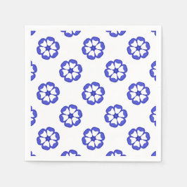 Guardanapo De Papel Padrão Floral Redondo Azul