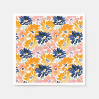Guardanapo De Papel Padrão Floral Retro Aquarela