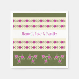 Guardanapo De Papel Padrão Floral Rosa