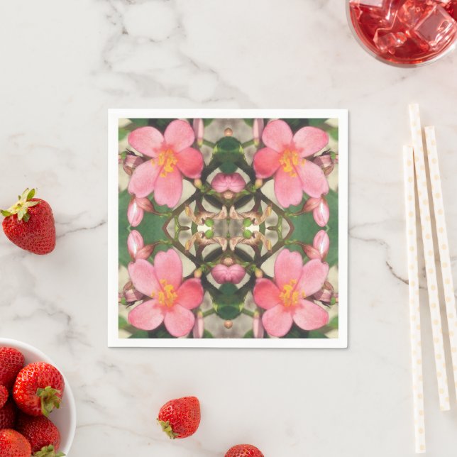 Guardanapo De Papel Padrão Floral Rosa (Insitu)