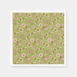 Guardanapo De Papel Padrão floral sem costura verde