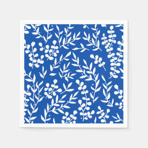 Guardanapo De Papel Padrão floral simples do fazendeiro em azul