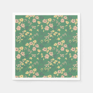 Guardanapo De Papel Padrão Floral Verde Boho Moderno