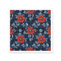 Padrão Floral Vermelho Xadrez Real