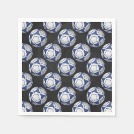 Guardanapo De Papel Padrão Futbal Azul e Branco