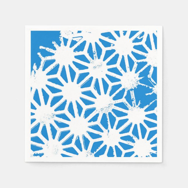 Guardanapo De Papel Padrão geométrico azul (Frente)