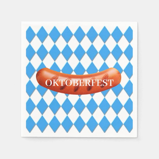 Guardanapo De Papel Padrão geométrico bávaro - Papel Oktoberfest (Frente)