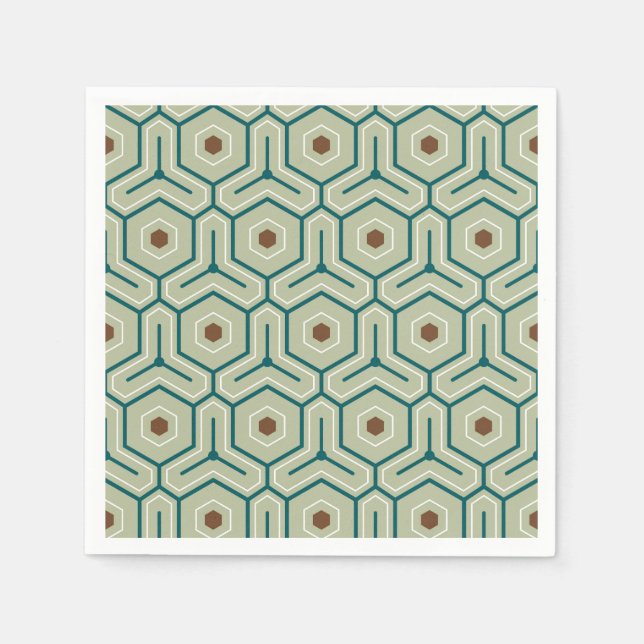 Guardanapo De Papel Padrão geométrico com hexágonos interligados (Frente)