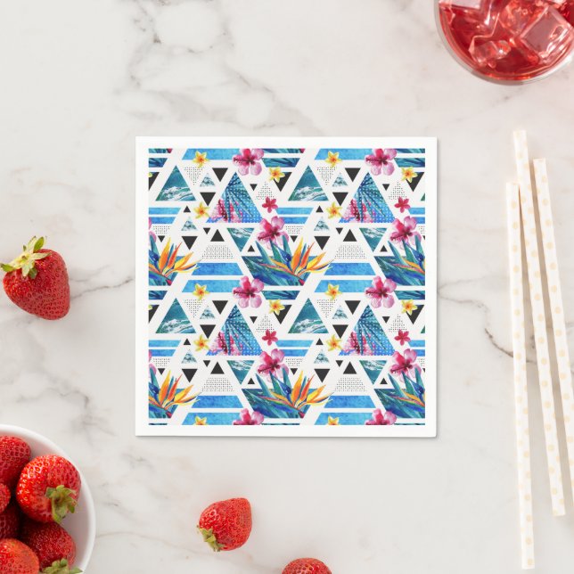 Guardanapo De Papel Padrão Geométrico das Flores Tropicais (Insitu)