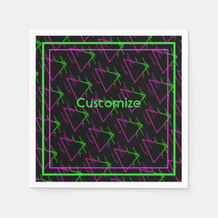 Guardanapo De Papel Padrão Geométrico de Neon Retro