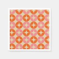 Padrão Geométrico do Meio século Rosa e Laranja