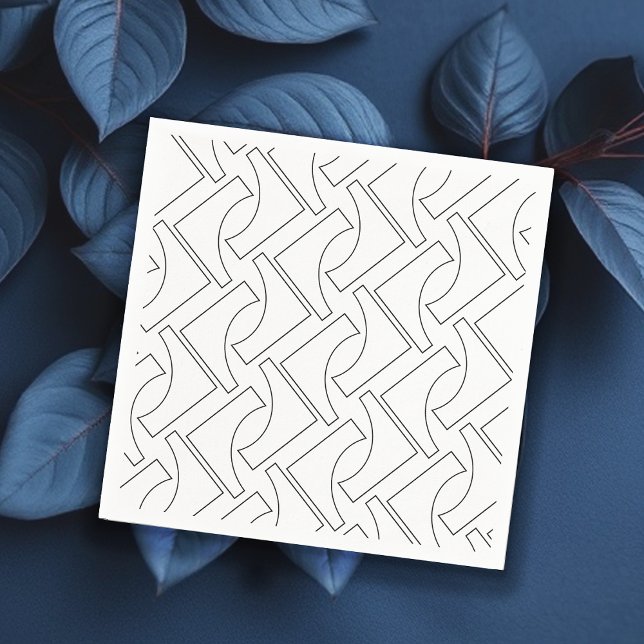 Guardanapo De Papel Padrão Geométrico Elegante Preto e Branco (Criador carregado)