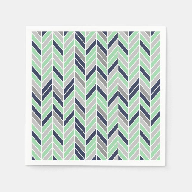 Guardanapo De Papel Padrão Geométrico Modern Herringbone Chevron (Frente)