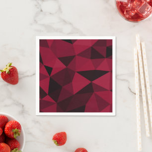 Guardanapo De Papel Padrão geométrico preto-escuro, cor-de-rosa magent