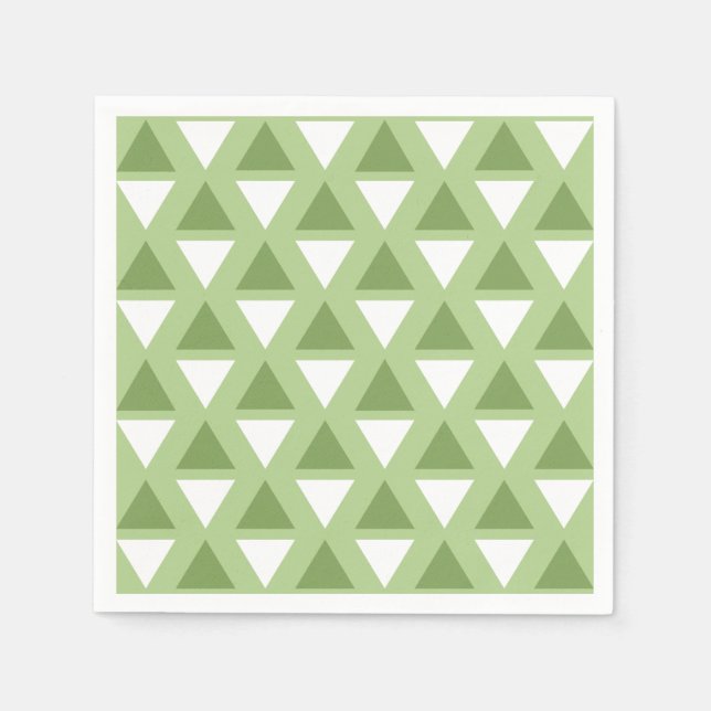 Guardanapo De Papel Padrão geométrico verde pastel simples (Frente)