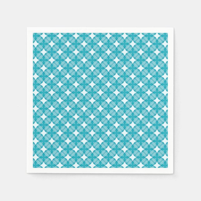Guardanapo De Papel Padrão Gingham de Grade e Estrelas (Frente)