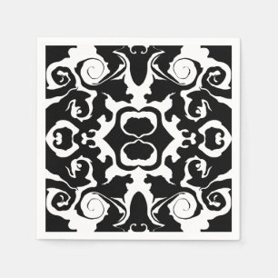 Guardanapo De Papel Padrão giratório em preto e branco