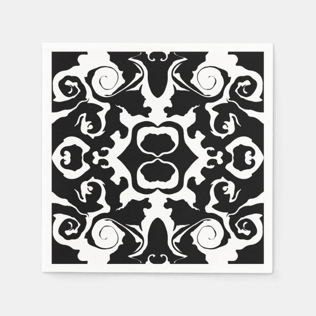 Guardanapo De Papel Padrão giratório em preto e branco (Frente)