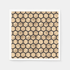 Guardanapo De Papel Padrão gráfico de alveolado preto e rosa