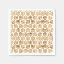 Guardanapo De Papel padrão gráfico rosa gold honeycomb