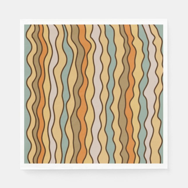 Guardanapo De Papel Padrão Hippie Trippy Groovy Vertical Stripe 70s (Frente)