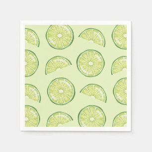 Guardanapo De Papel Padrão Ilustrado de Fatias de Fruta Cítrica Lima V
