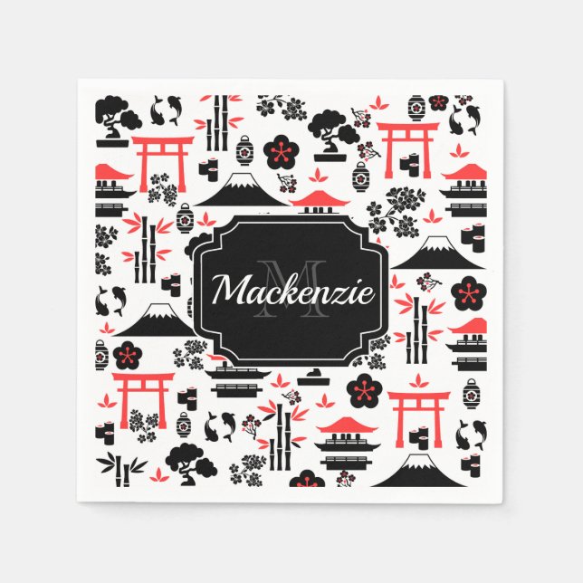 Guardanapo De Papel Padrão Japonês (Frente)