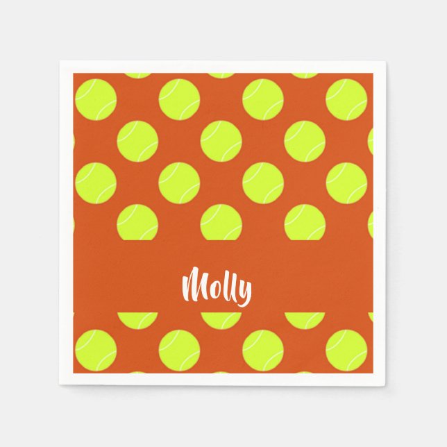 Guardanapo De Papel Padrão laranja de tênis verde (Frente)