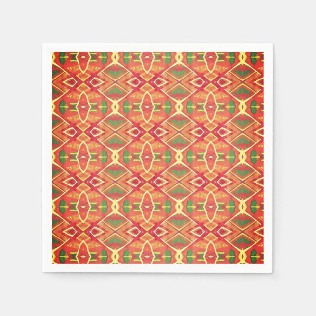 Guardanapo De Papel Padrão laranja e verde (Frente)