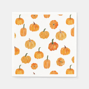 Guardanapo De Papel Padrão Laranja Pumpkin de Aquarela